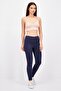 Women Regular Fit Solid Pull On Leggings, Navy - 4
