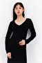 Women Ribbed Maxi Dress, Black - 2