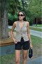 Mink Halter Collar Buttoned Vest