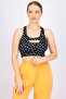 Kadın Dolgusuz Polka Dots Spor Sütyeni، Siyah Kombo