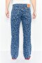 Men Regular Fit Printed Straight Leg Denim Jeans, Blue - 2
