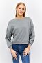 Women Round Neck Long Sleeve Plain Sweatshirt, Sage