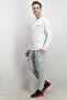 Men Crew Neck Brand Print Long Sleeves Sweatshirt, White - 4