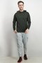 Men Brand Logo Long Sleeves Hoodie, Olive - 3