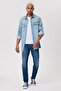 Jagger Men's Slim Straight Slim Fit Regular Waist Straight Leg Jeans Blue