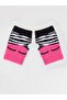 Zebra Girl's Pink Black Fingerless Gloves - 2