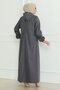 Coat with Zipper and Coat of Arms Gray 19217 - 4