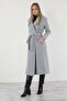 Gray Belted Stamp Coat
