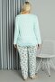 Women's Large Size Combed Cotton Long Sleeve Pajama Set 202211 - 5
