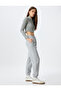 Ktn - Jogger Sweatpants Ribbed Pockets Tie Waist - 2