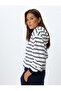 Long Sleeve Striped Hooded Sweatshirt