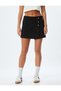 Double Breasted Button Detailed Mini Shorts Skirt - 3