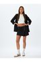 Double Breasted Button Detailed Mini Shorts Skirt