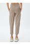 Jogger Sweatpants High Waist Lace-Up Pocketed Stitching Detail Modal Blend - 4