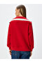 Half-Zip Sweatshirt with College Embroidery, Stand-Up Collar, Ribbed Trim, and Embossed Design - 4