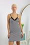 Fashion Line Women's Combed Cotton Patterned Rope Strap Nightgown 36715