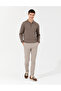 Beige Slim Fit Canvas Trousers 50259756-Vr011
