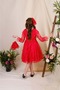 Bow Pattern Lace Dress Red - 2