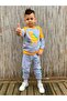 Dinosaur Motif Two Thread Fabric Kids Tracksuit MNK0564 YELLOW - 3