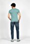 London Normal Waist Tight Tapered Cut Shrinkable Leg Blue Men's Jean Trousers - 2