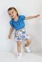 Palm Tree Pattern Muslin Fabric Girls' Suit with Shorts TF7355 BLUE - 5