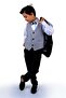 Vest Set Boy's Groom Suit with Glitter Jacket Mnk0501 Gray - 3