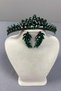 Green Leyn Bridal Henna Crown and Leaf Stone Earring Set - 3