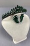 Green Leyn Bridal Henna Crown and Leaf Stone Earring Set - 4
