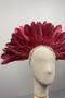 Burgundy Enda Feathered Stoned Bridal Henna Crown Accessory - 8