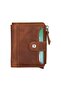 Leather Wallet and Card Holder, Mechanized, 10 Card Compartments, Antique Brown