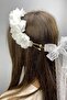 Custom Design Handmade Bridal Crown and Hair Accessory with Pearls and Flowers - 3