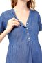 Myra5025 - Maternity Dress with Denim Buttons and Pockets - Blue - 5