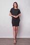 Women's Boat Neck Off Shoulder Lace Up Lower Side Lightweight Lycra Tough Fabric Dress-Black - 5