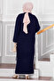 Etamin Embroidered Ribbed Knitwear Dress Navy Blue - 6