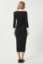 Women's Black Contrast Polo Collar Knitwear Dress Jg00003 - 6
