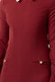 Bordo Yaka Detaylı Dokuma Elbise TWOAW24EL00298 - 4