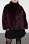 Bordo Regular Kalıp Kürk Büyük Beden Mont TBBAW25AW00000 - 5