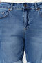 Indigo Slim Fit Tırmık Destroylu Denim Kot Şort TMNSS21SR0727 - 10