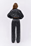 Leopard Print Trousers with Elastic Waist Detail Black - 5