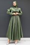 Khaki Color Hijab Evening Dress - Ayça - 3