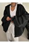 Women's Black Hooded Zippered Cardigan