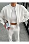 Ribbed Zip Detail Brushed Inside Tracksuit Set - 3