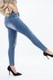 Women's High Waist Ripped Detailed Blue Jean Trousers 6180-23 - 3