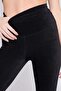 Women's Velvet Ribbed Black Leggings - 2