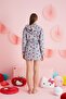 Hello Kitty Licensed Fleece Gray Hooded Dressing Gown Hk402 - 4