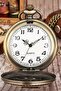 Special Retro Bronze Color Numeral Embroidered Design Chain Pocket Watch - 3