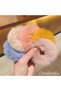 2-Piece Soft Fluffy Colorful Plush Elastic Hair Tie - Plush Scrunchie Elastic Hair Tie Color-5 - 2