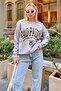 Gray Sao Printed Cotton Women's Sweatshirt - 2