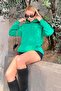 سويت شيرت نسائي أساسي باللون الأخضر مع قطن من الداخل - 4