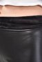 Black High-Waisted Leather Leggings with Plush Fur Inside - 4